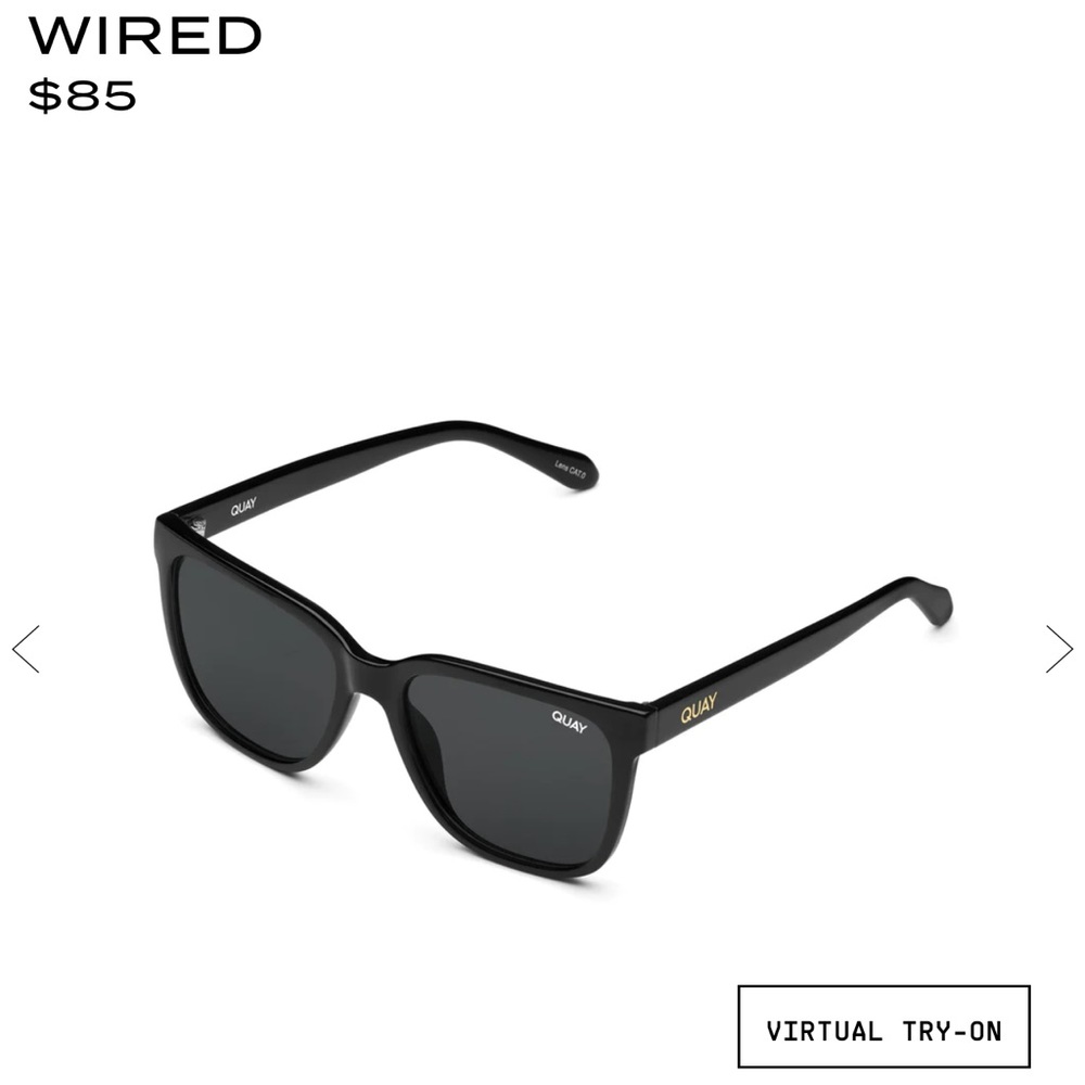 BNWT - QUAY WIRED POLARIZED BLACK SUNGLASSES LARGE